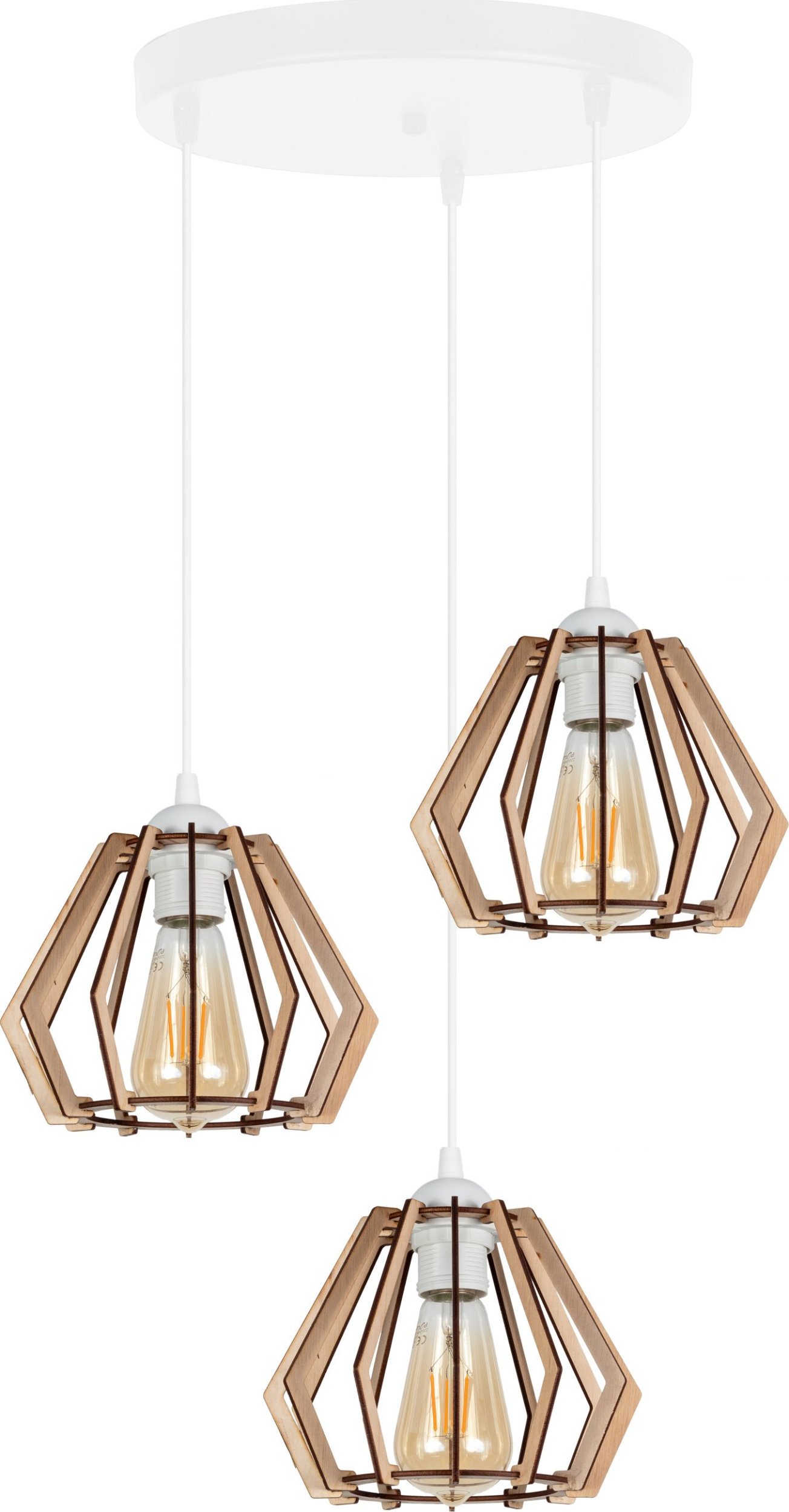 BELIS Lampa sufitowa BERGO żyrandol czarny drewno 3 x E27 0010