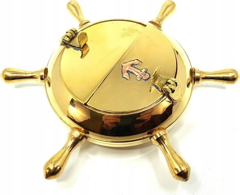 Popielniczka mosieżna marynistyczna - koło sterowe - 60488