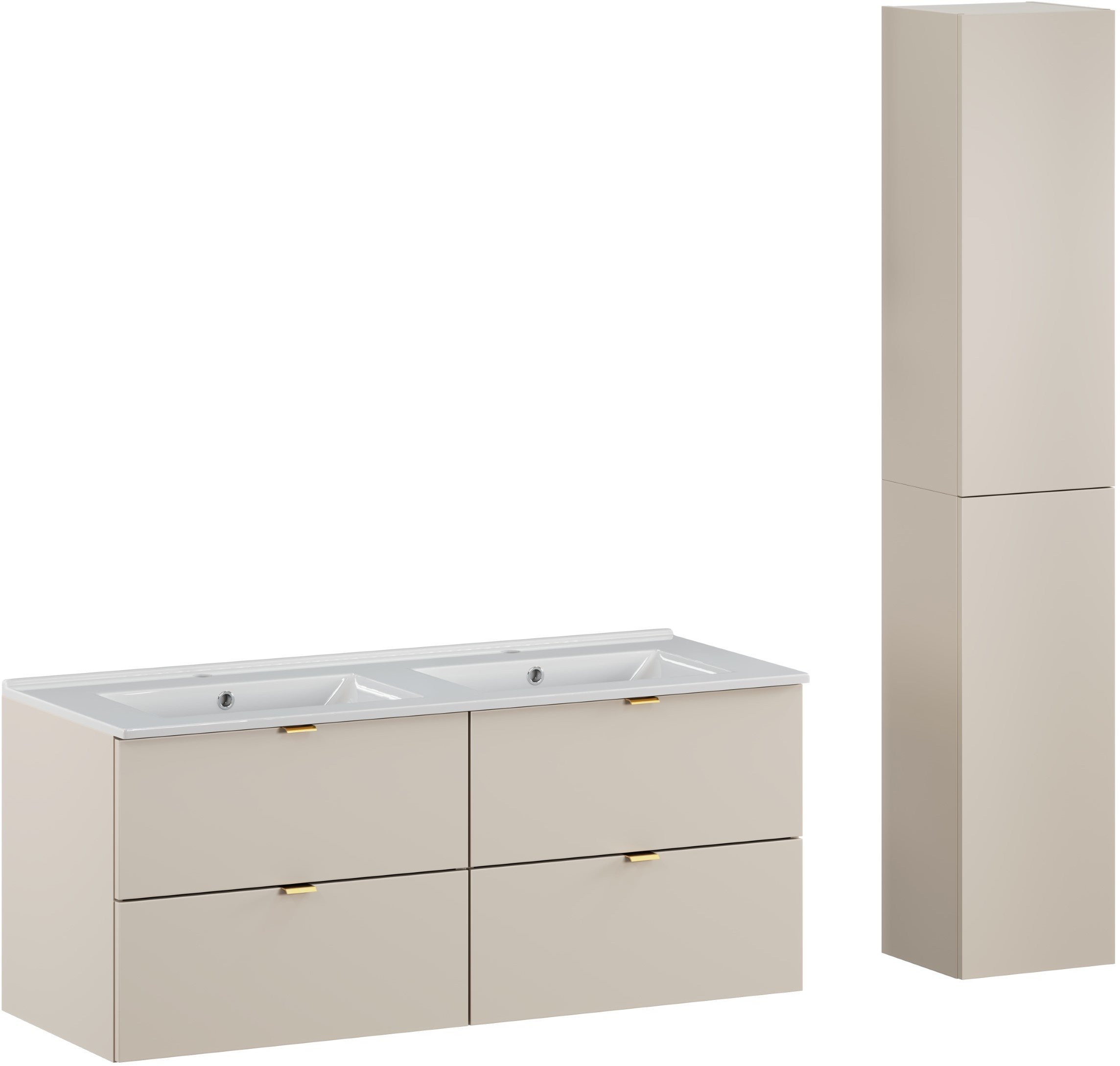 Zestaw meblowy 120cm z umywalką meblową Lava i szafką wysoką