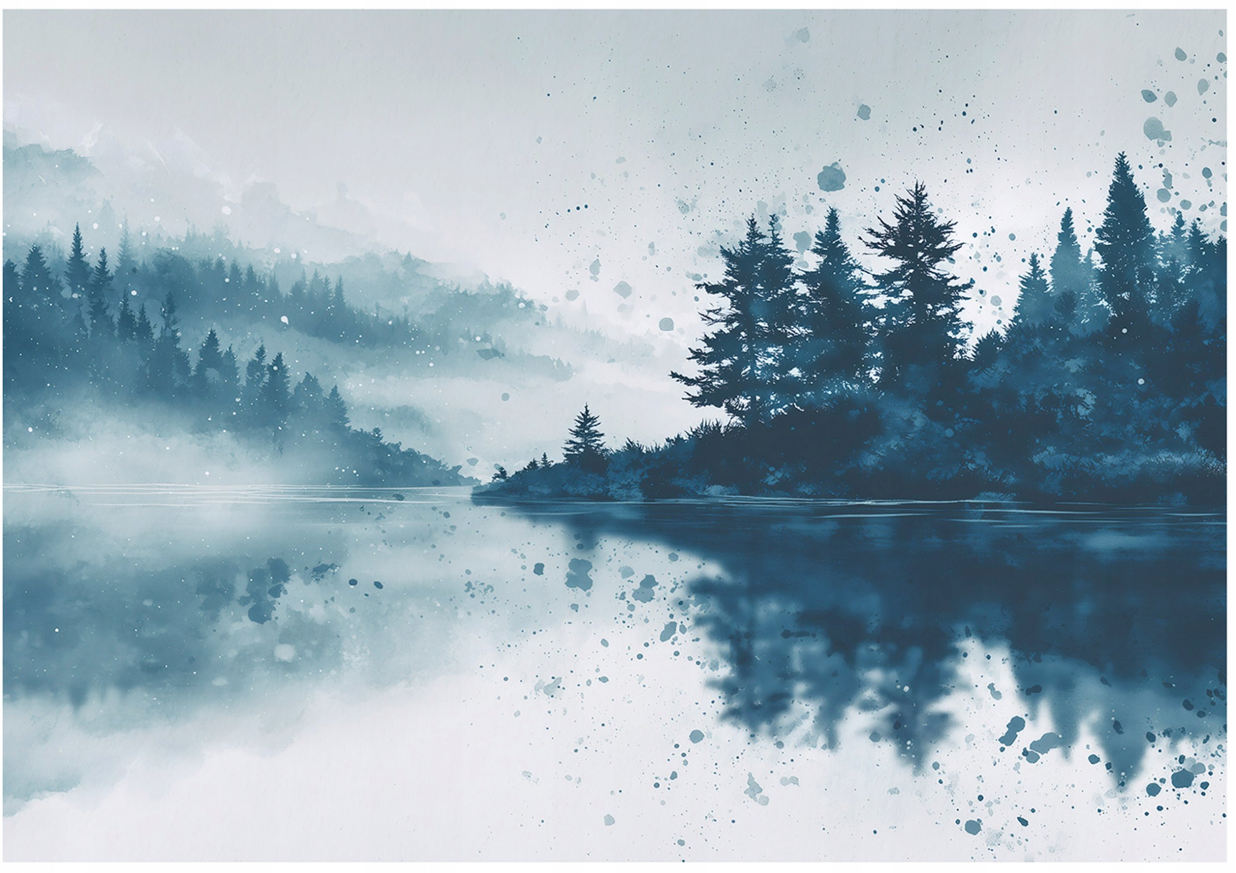 Fototapeta Na Flizelinie Las Jezioro Do Sypialni Salonu 350x250