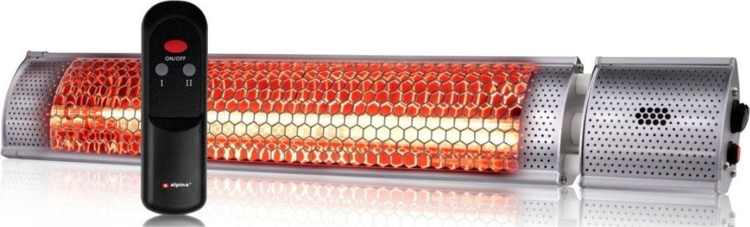 Alpina GRZEJNIK HALOGENOWY INFRARED OGRODOWY ŚCIENNY 2000W Z PILOTEM ALPINA