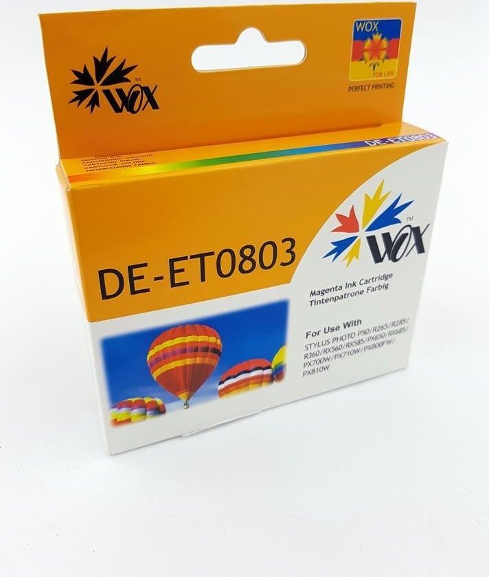 Tusz THI Zgodny Tusz Magenta do EPSON P50 PX650 PX700 PX720 PX800 R265 R360 RX585 / T0803 C13T08034010 / Czerwony / 18 ml / zamiennik uniwersalny