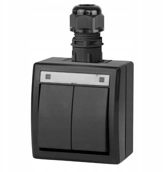 SWITCH 5002-67 2GANG IP65 AQUANT BLACK