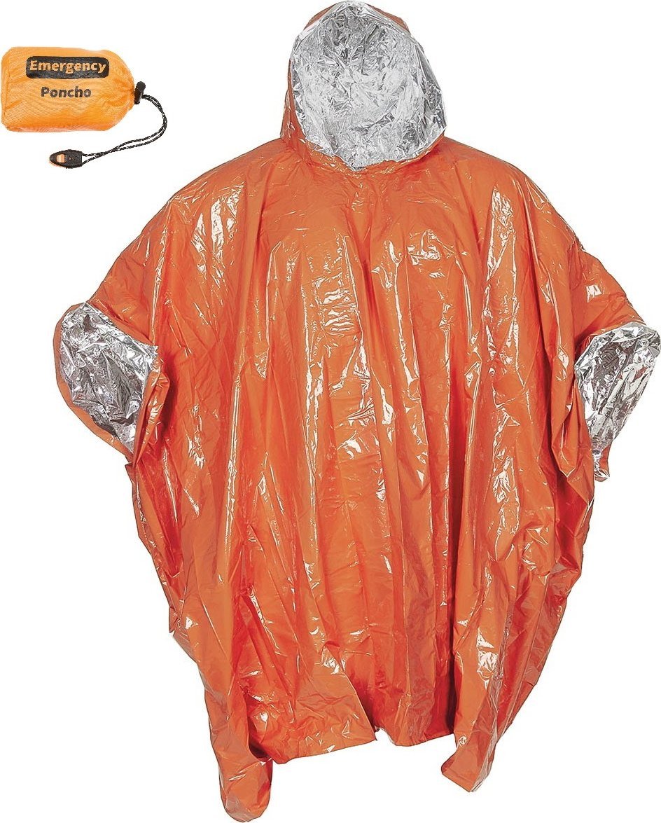 Kurtka męska MFH Poncho ratunkowe, pomarańczowe, jednostronnie powlekane aluminium