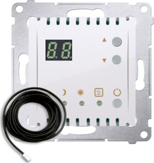 Kontakt-Simon Simon 54 Regulator temperatury z wyświetlaczem z czujnikiem zewnętrznym 16(2) A 230V biały DTRNSZ.01/11