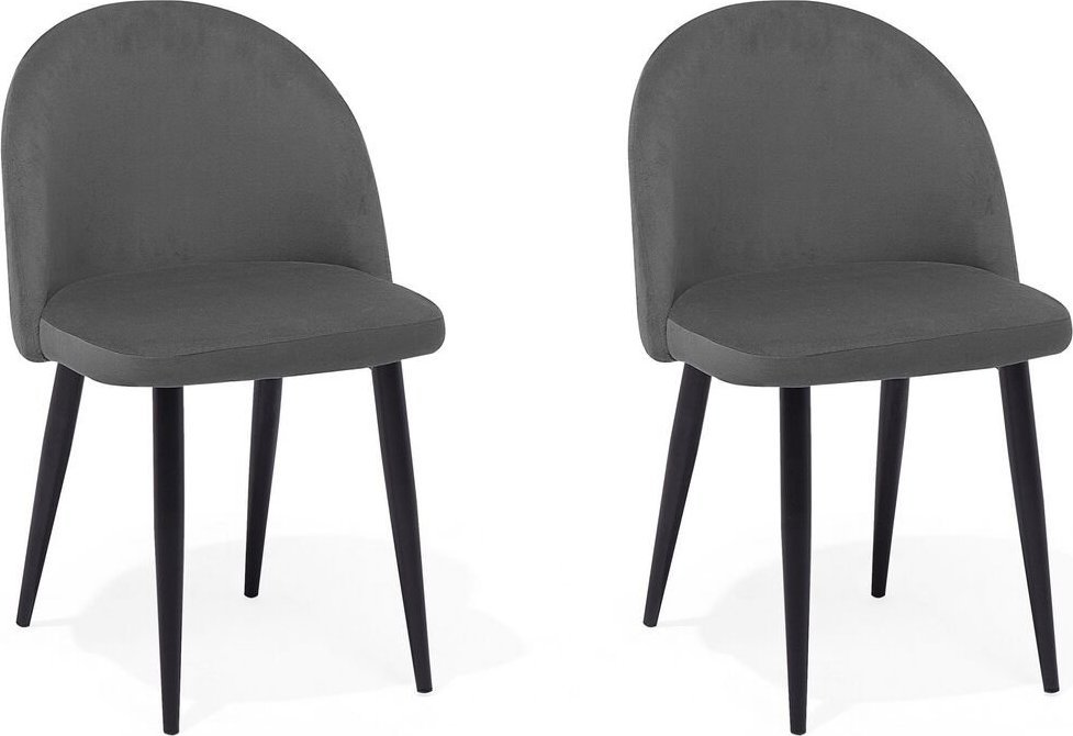 Beliani Zestaw 2 krzeseł welurowy szary VISALIA!