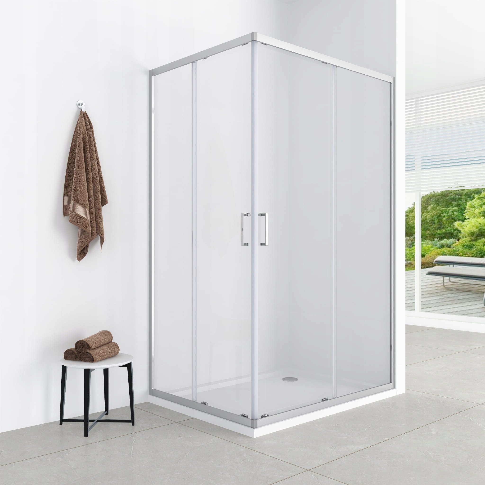 Aptel AQ.101-501117 / AQUAFORM / Niebieski / KABINA PROSTOKĄTNA 100X80/185 CHROM, SZKŁO CZYSTE 5MM EASY CLEAN