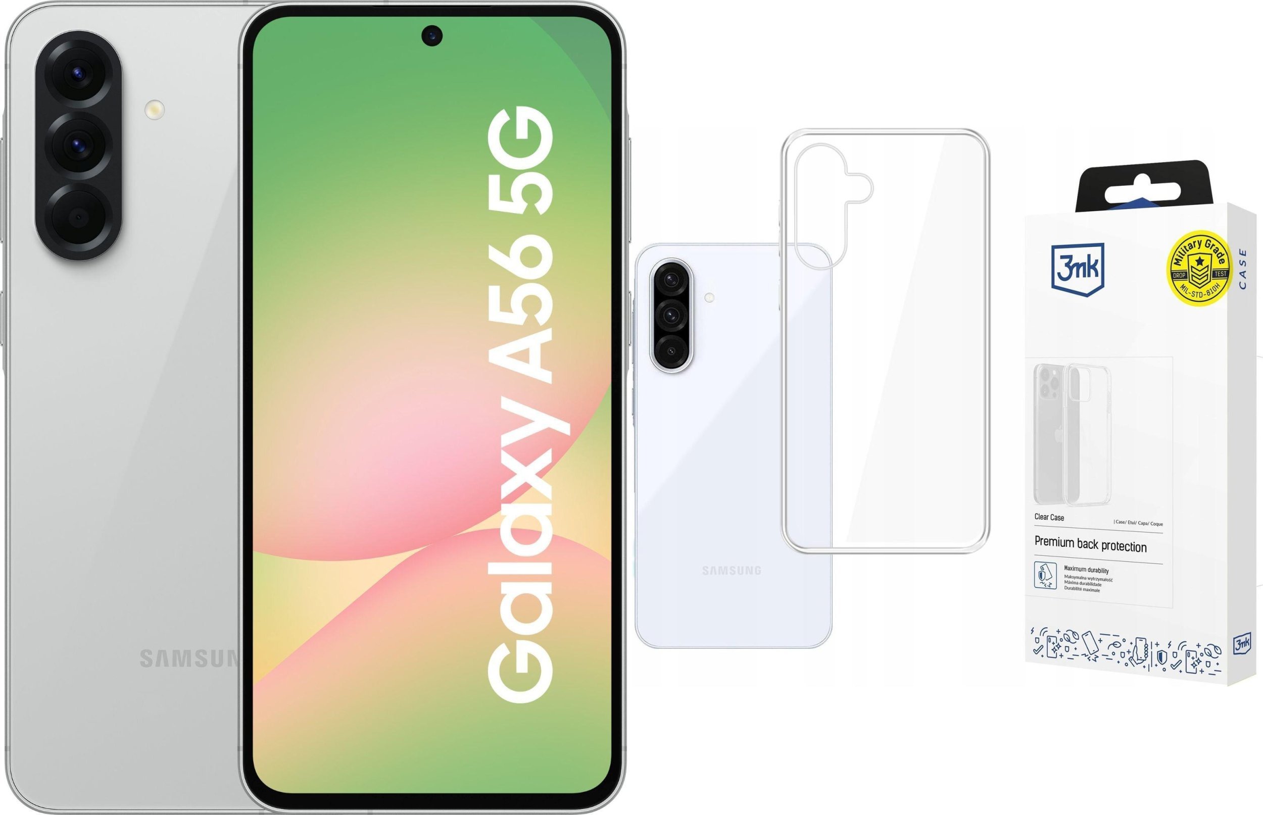Smartfon Samsung Galaxy A56 5G 8/256GB Szary (SM-A566BZACEUE) + Etui Clear Case