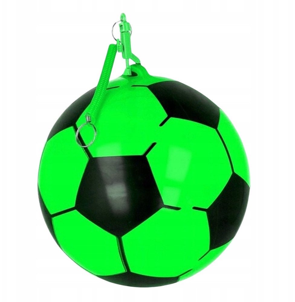 Piłka Gumowa Wzór Piłki Nożnej Uchwyt Na Sprężynę Zielona 22cm