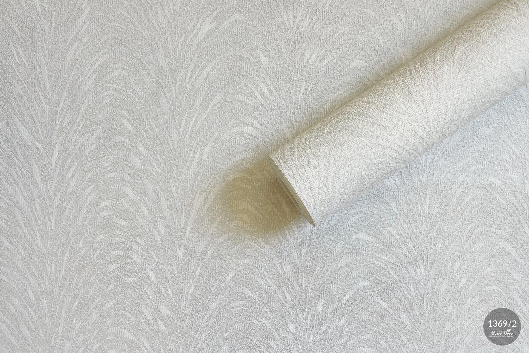 MallDeco TAPETA WINYLOWA LANKARAN BIAŁO-SREBRNA