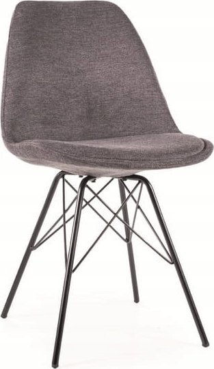 Signal Krzesło tapicerowane KEN BREGO ciemno szare/czarny stelaż