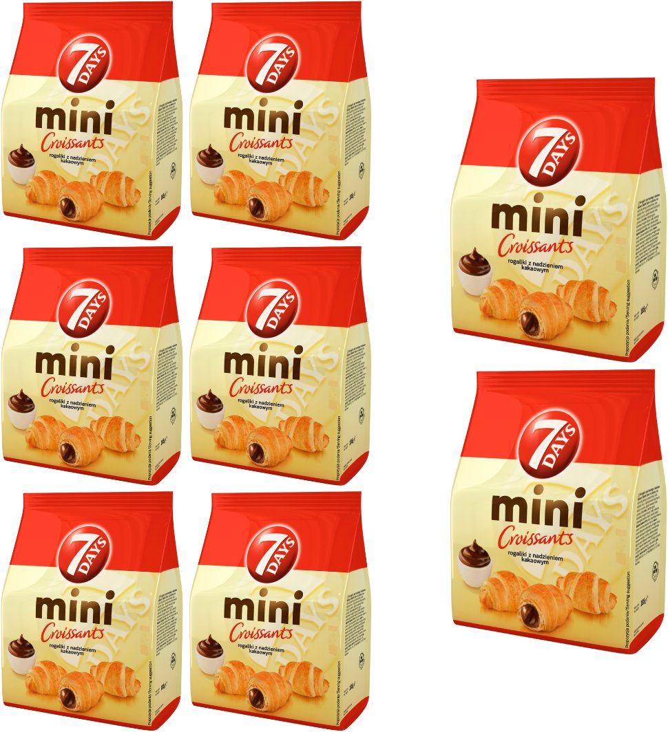 7 Days Mini Croissant z nadzieniem kakaowym 185 g x 8 sztuk