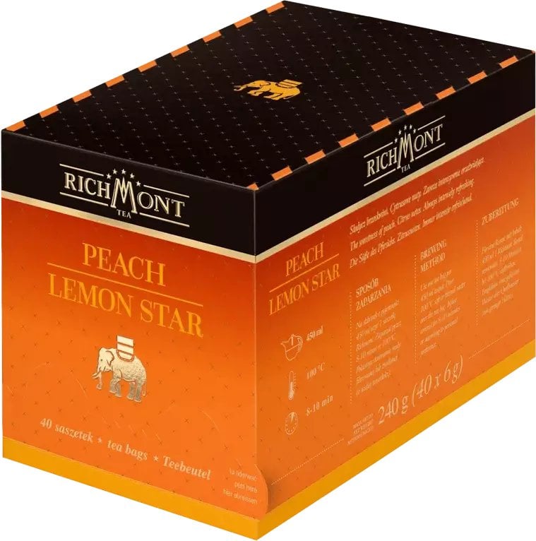 Richmont Herbatka owocowo-ziołowa Peach Lemon Star 40 saszetek