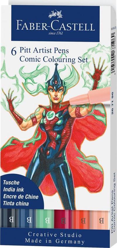 Faber-Castell ZESTAW DO RYSOWANIA KOMIKSÓW FABER-CASTELL PIT ARTIST PEN THE FAMAZINGS MOTHER 6 SZTUK