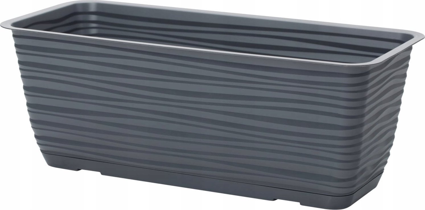 Form-Plastic Skrzynka balkonowa Sahara 3180-014, Doniczka prostokątna 38.9x17 cm, Kolor Antracyt, Form-Plastik