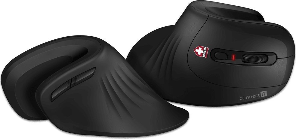 Mysz Connect IT CONNECT IT FOR HEALTH ergonomická vertikální myš (+ 1x AA baterie zdarma) bezdrátová, černá