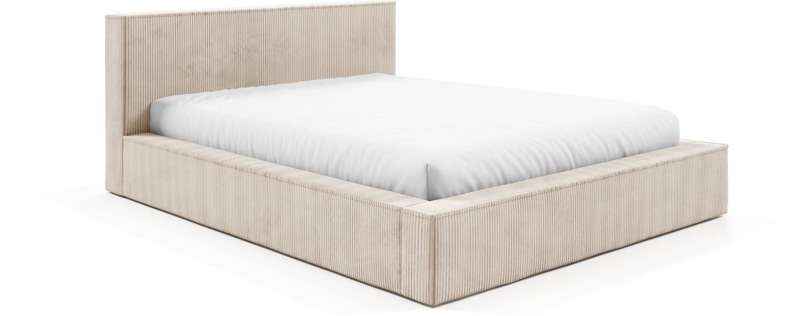 Łóżko FILO 160x200 stelaż drewniany , szerokie boki, Sztruks poso 105