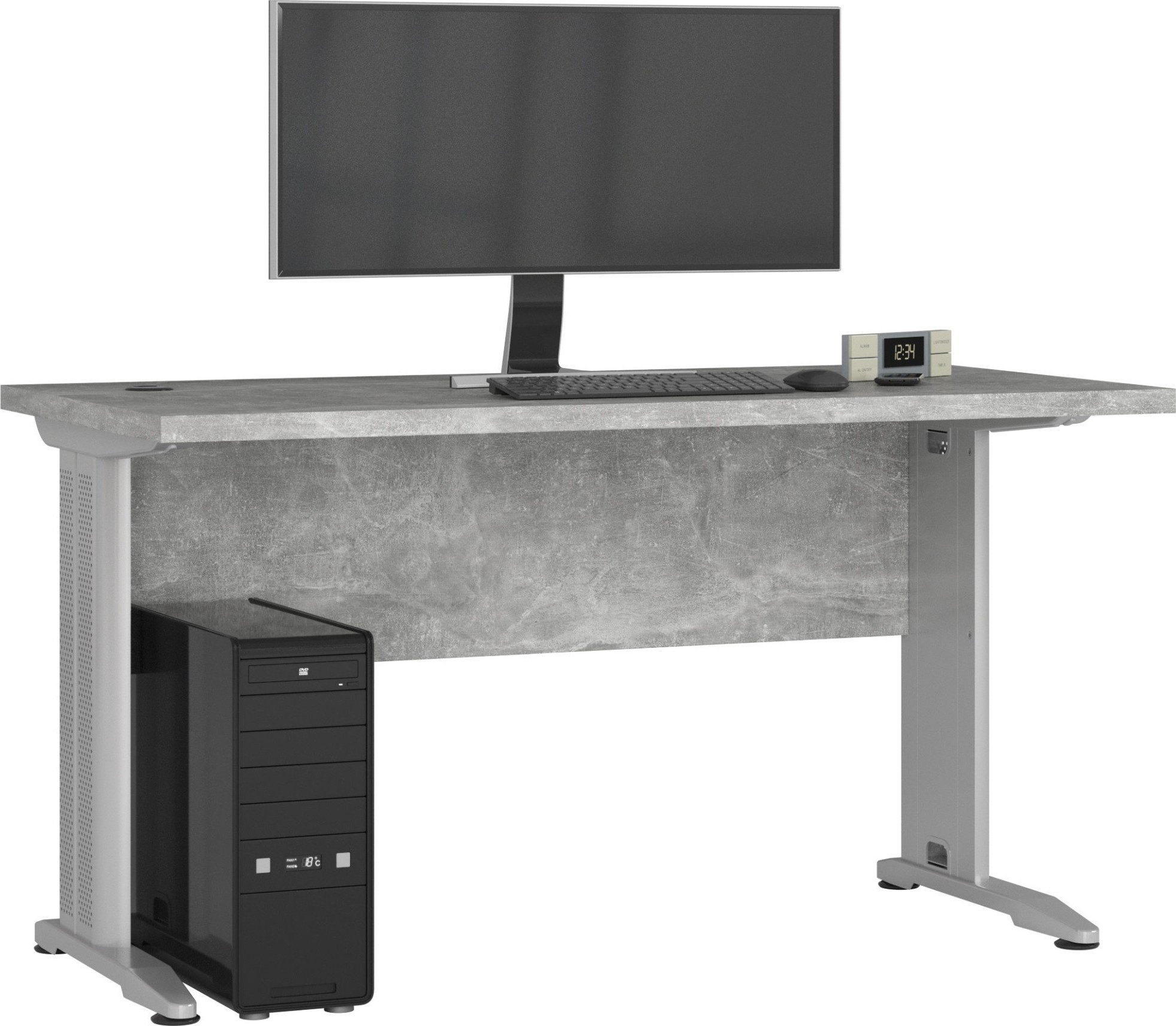 Biurko Fabryka Mebli Akord Biurko komputerowe BM-135 cm z metalowymi nogami - beton