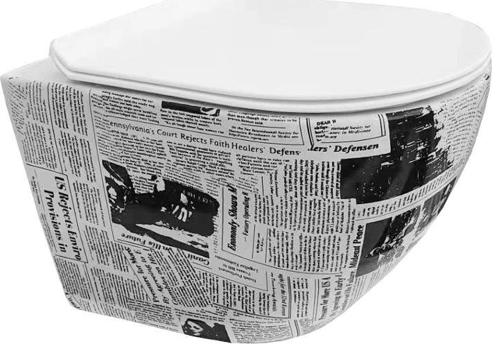 Miska WC Mexen Mexen Lena miska wc Rimless z deską wolnoopadającą slim, duroplast, biała wzór - 30224099