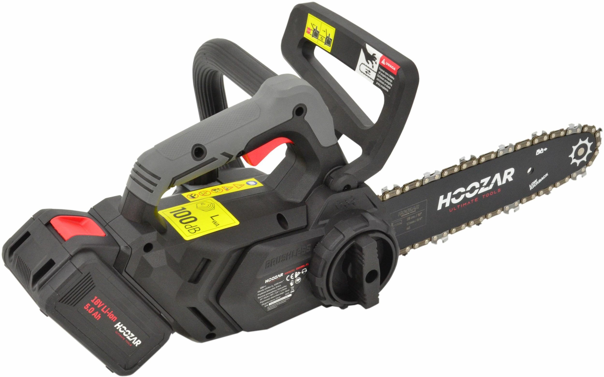 HOOZAR PIŁA ŁAŃCUCHOWA 10"/25cm 18V 1x5.0Ah CH10BL-T1