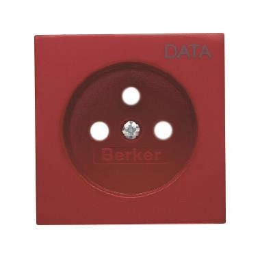 Hager Płytka czołowa do gniazd z uziemieniem nadruk DATA czerwona (3963808995)