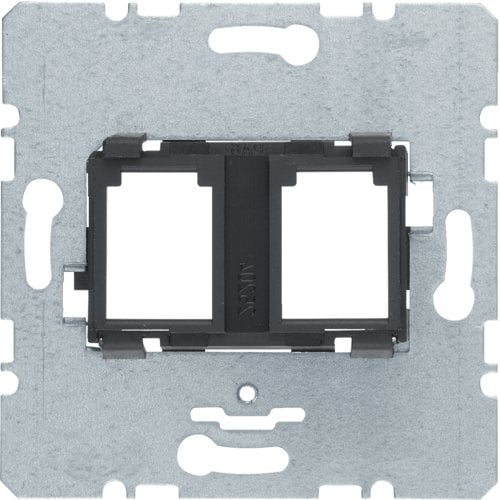 Hager Płytka nośna podwójna z czarnym elementem mocującym 454202