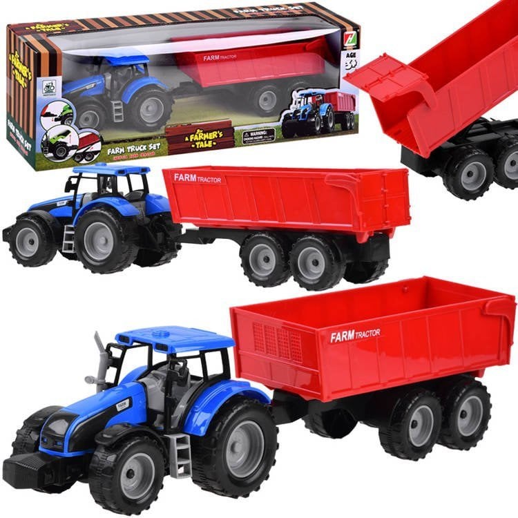 Jokomisiada Traktor z przyczepą maszyna farmera rolnika ZA4345