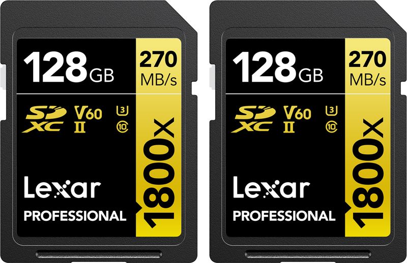 Karta Lexar Professional 1800x SDXC 128 GB + 128 GB Class 10 UHS-II/U3 V60 (LSD1800128G-B2NNG)