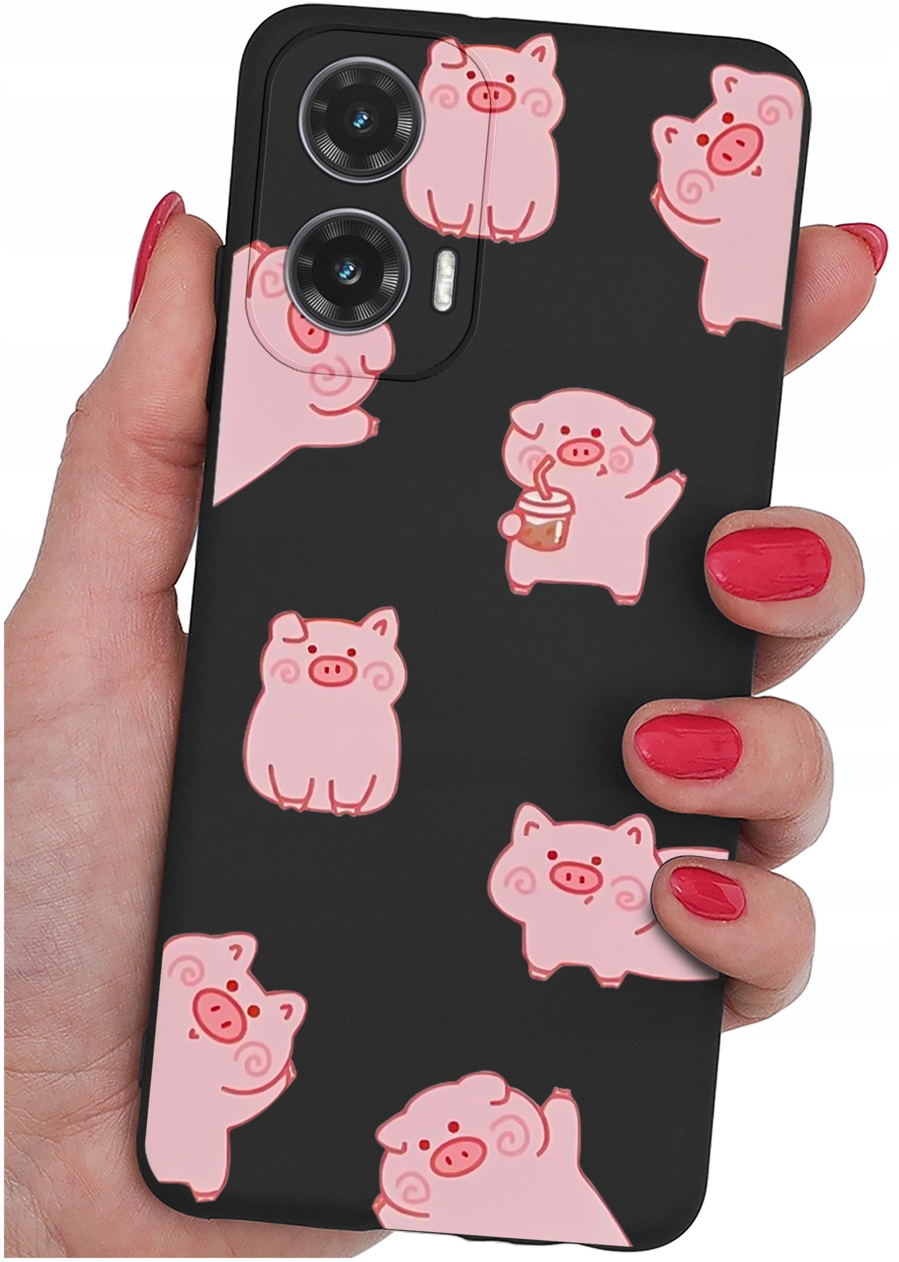 krainaGSM Etui do Motorola Moto G35 5G WZORY SILIKONOWE MATT CASE + SZKŁO 9H