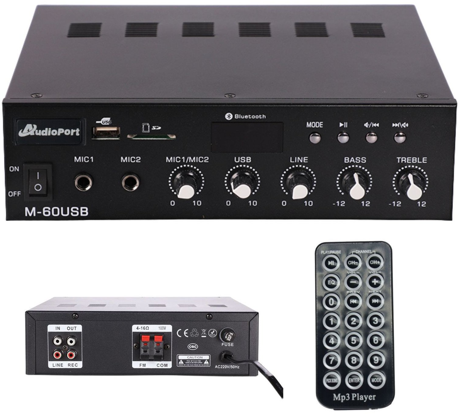 AudioPort Wzmacniacz audio 60W/100V M-60USB one size