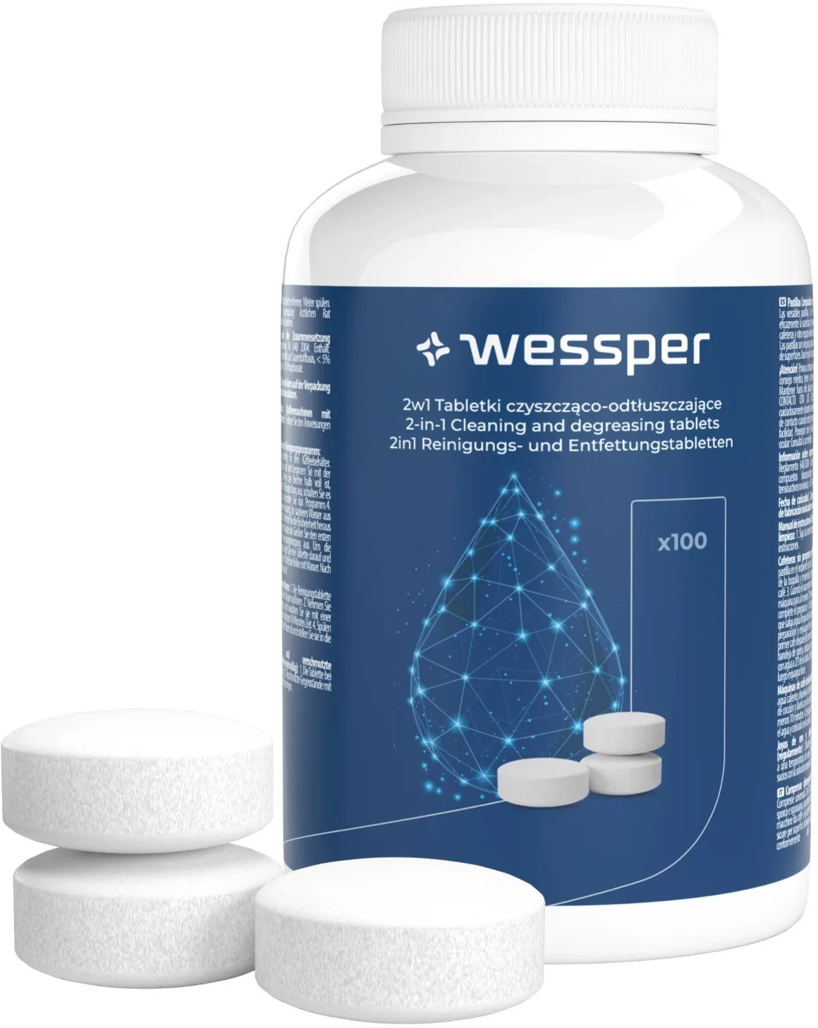 Wessper Tabletki do czyszczenia ekspresu i odtłuszczania 2w1 150 szt. (WES078-150)