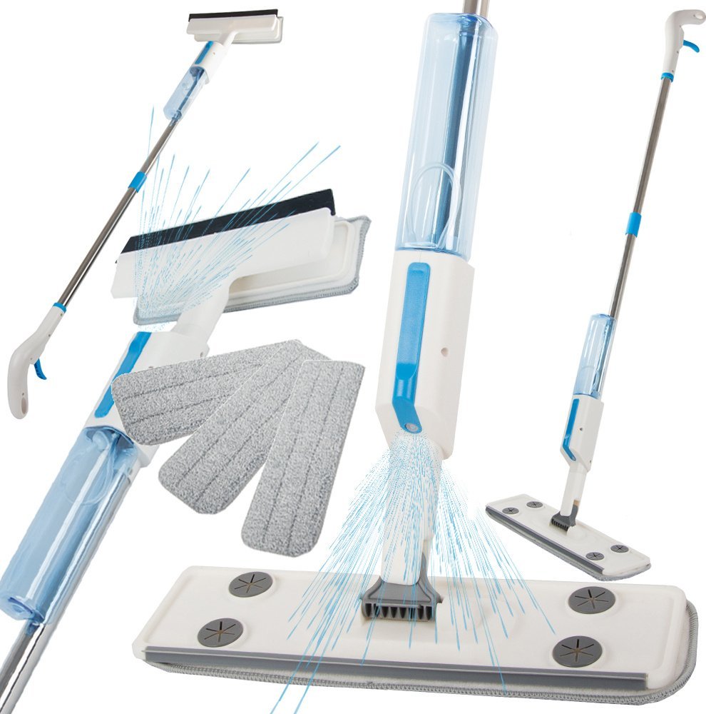 Mop Verk Mop płaski ze spryskiwaczem spray ściągaczka do okien myjka 3x nakładki 2w1