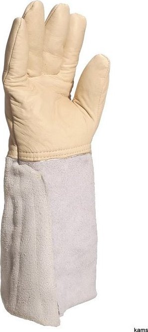 Delta Plus Rękawice kriogeniczne ze skóry licowej koziej wodoodporne mankiet z dwoiny bydlęcej 20 cm kolor naturalny rozmiar 10 MAIN CRYOG
