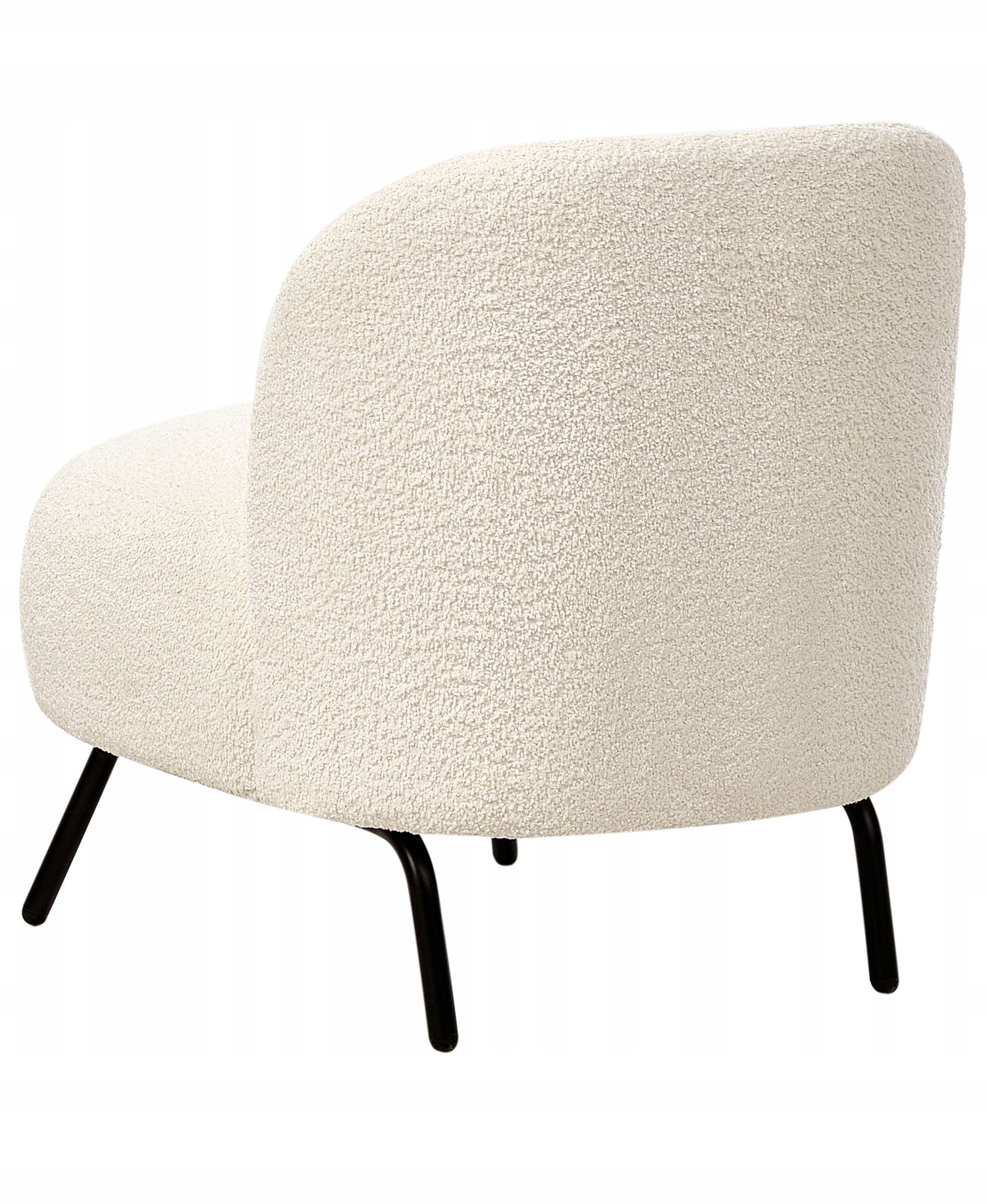 Beliani Fotel KUMLA Boucle Złamana biel