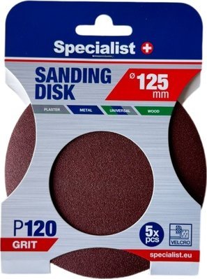 Specialist+ SPECIALIST+ sanding paper P120, 125 mm, 5 pcs.
