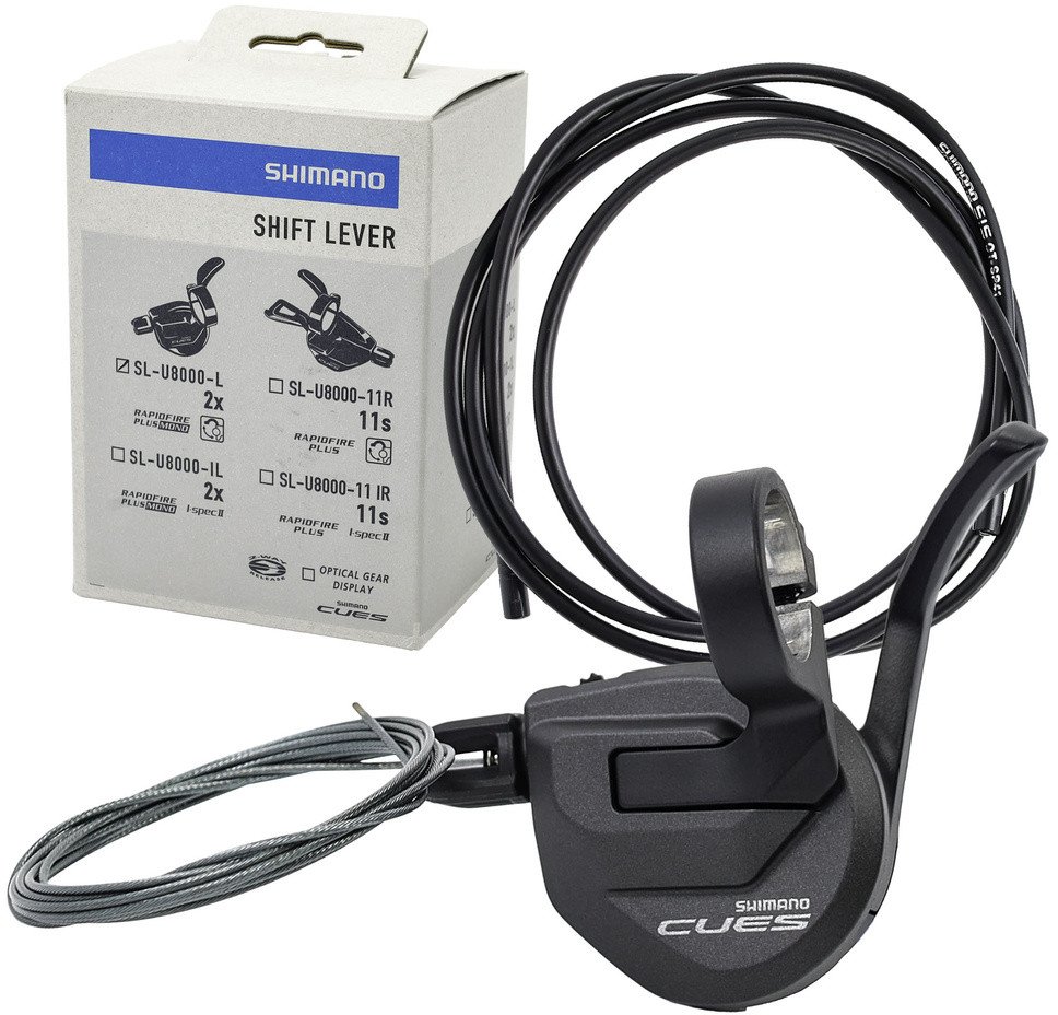 Dźwignia przerzutki przedniej Shimano Cues SL-U8000-L, 2-rzędowa, lewa