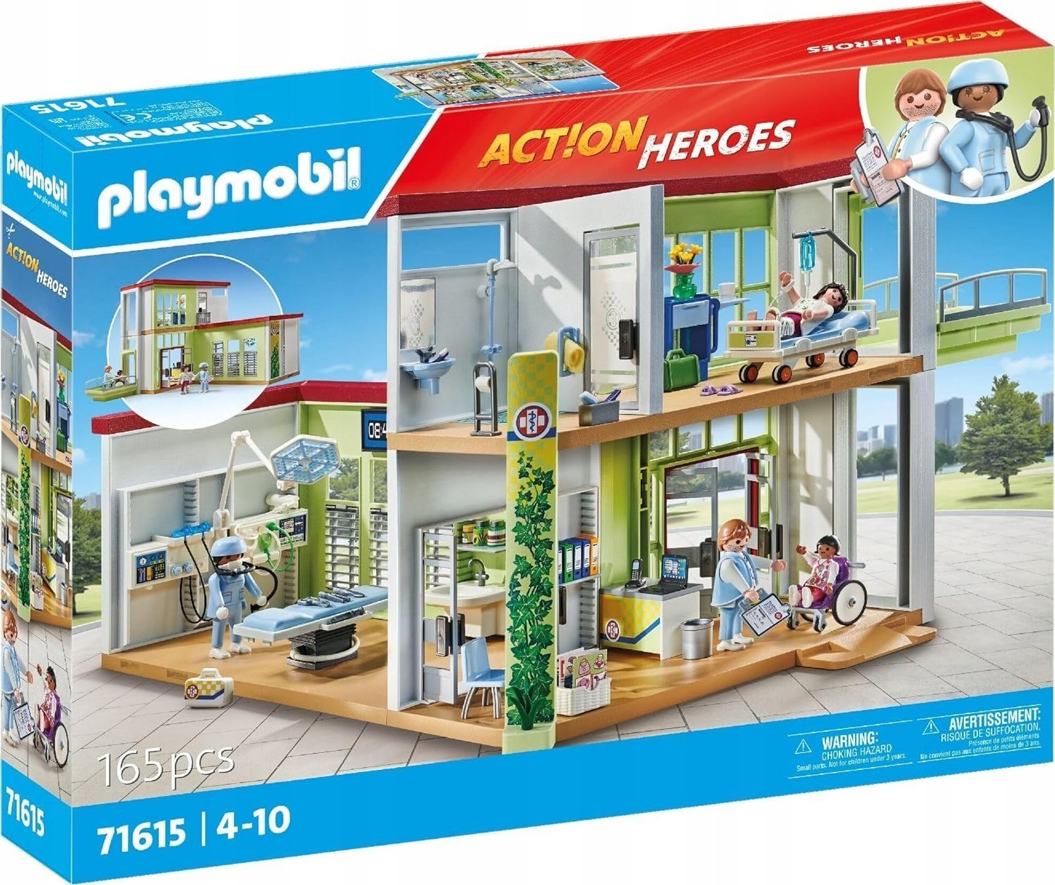 Playmobil PLAYMOBIL 71615 Action Heroes Modern Hospital, construction toy