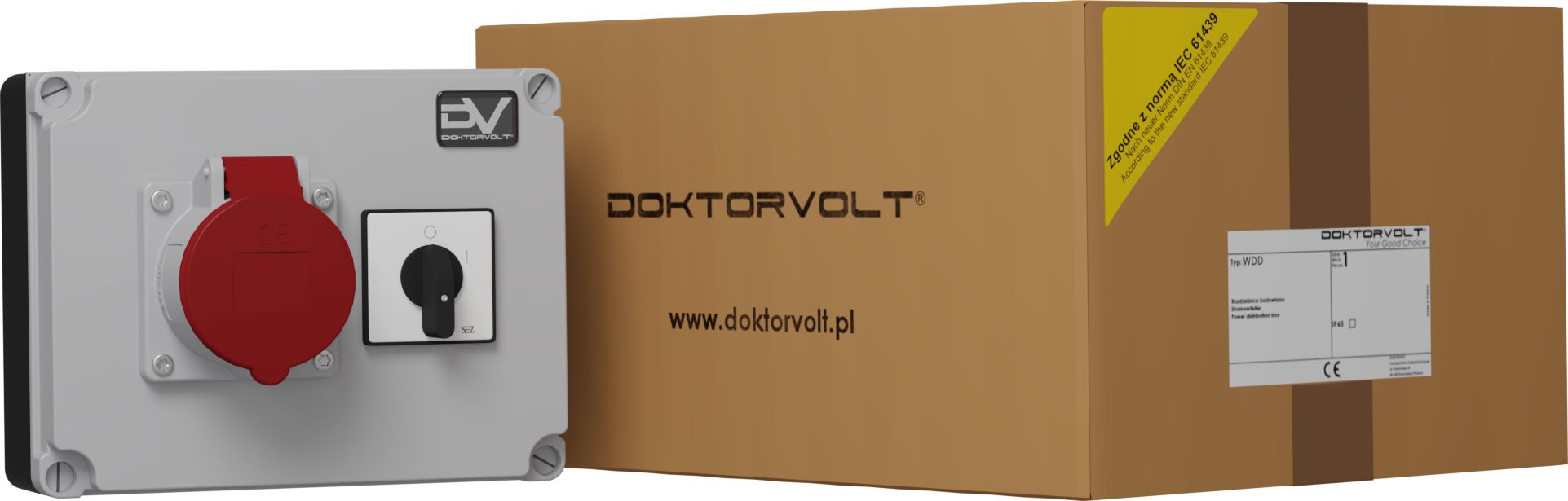 Doktorvolt Rozdzielnica budowlana z łącznikiem krzywkowym 16A WDD 1x16A Mennekes Doktorvolt 2985