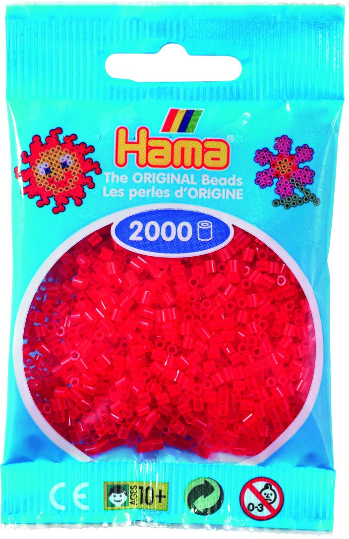 Hama mini beads 2000 pcs. transp. red