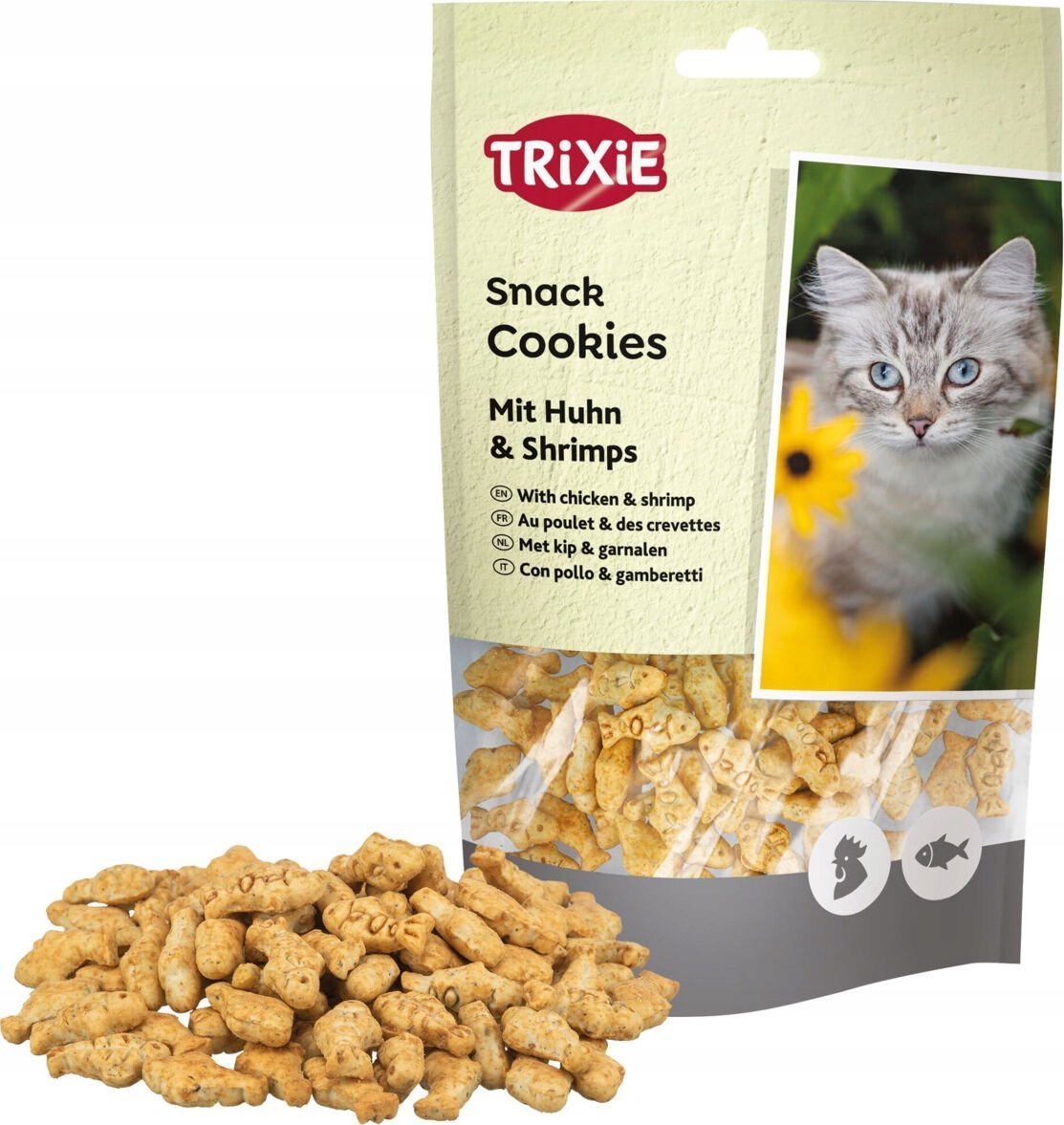 Ciastka, przysmak, dla kota, z kurczakiem i krewetkami, 50g