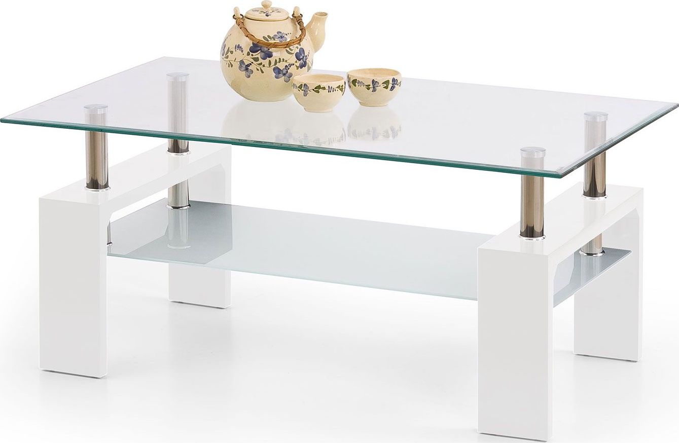 Elior Ława szklana Hadia - biały połysk