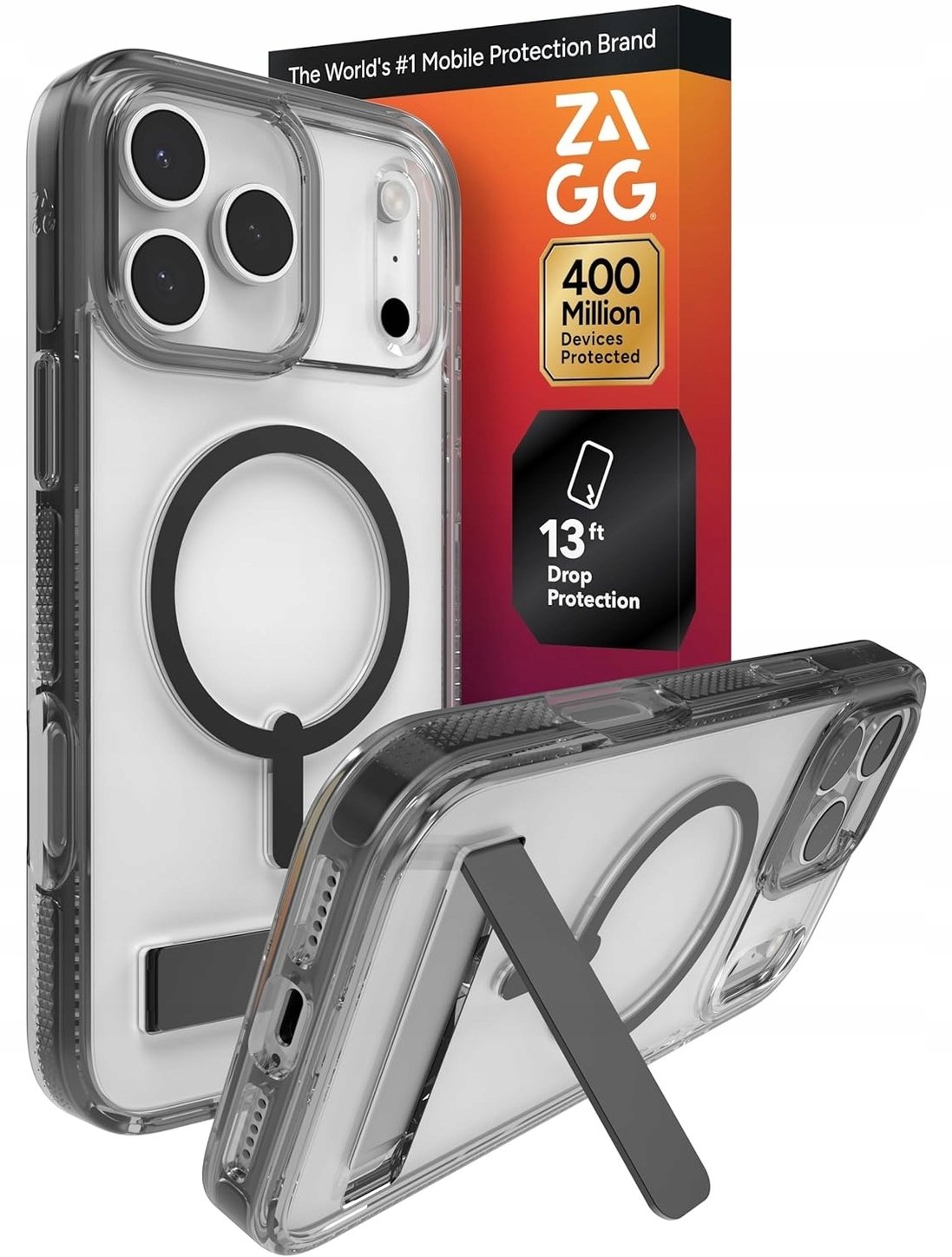 Zagg Santa Cruz Snap KS etui z podstawką do iPhone 17 Pro compatible z MagSafe (jet black)