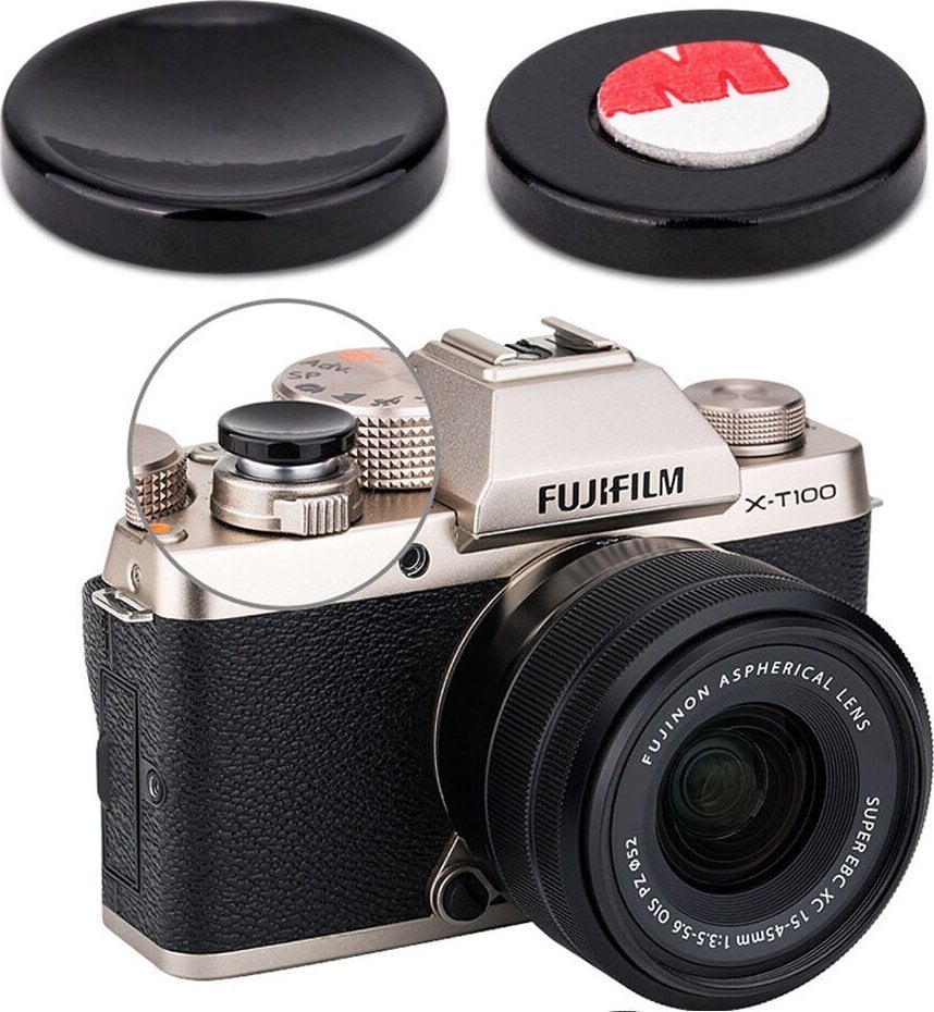 Pilot/wężyk spustowy JJC Przycisk spustu migawki JJC SRB Przyklejany Czarny - wklęsły