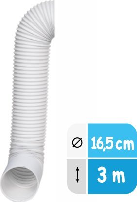 Warmtec Rura do klimatyzatora przenośnego lewoskrętna (fi16,5cm) - 3m