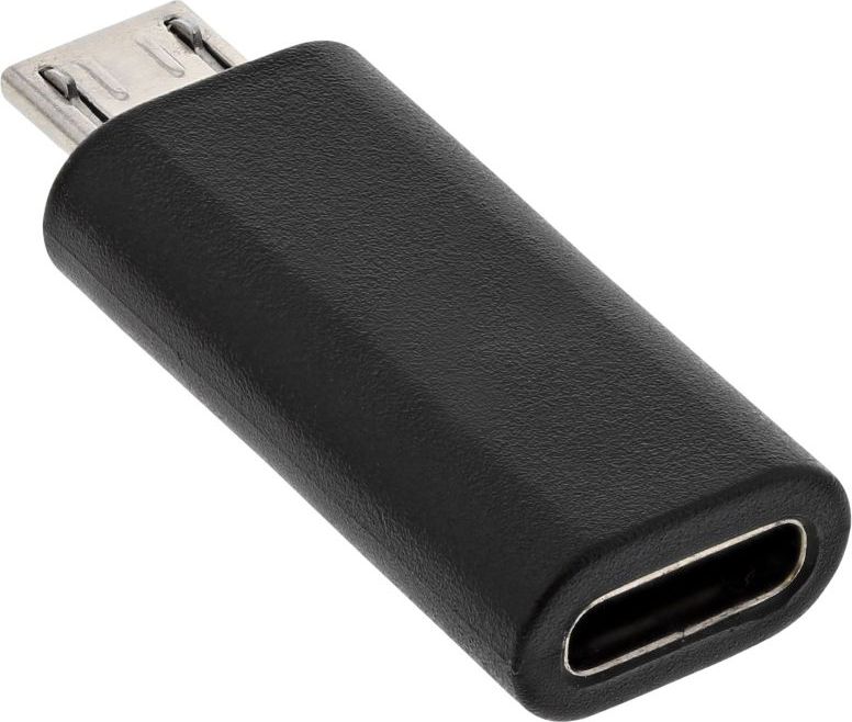 Adapter USB InLine USB-C - microUSB Czarny (33302I)