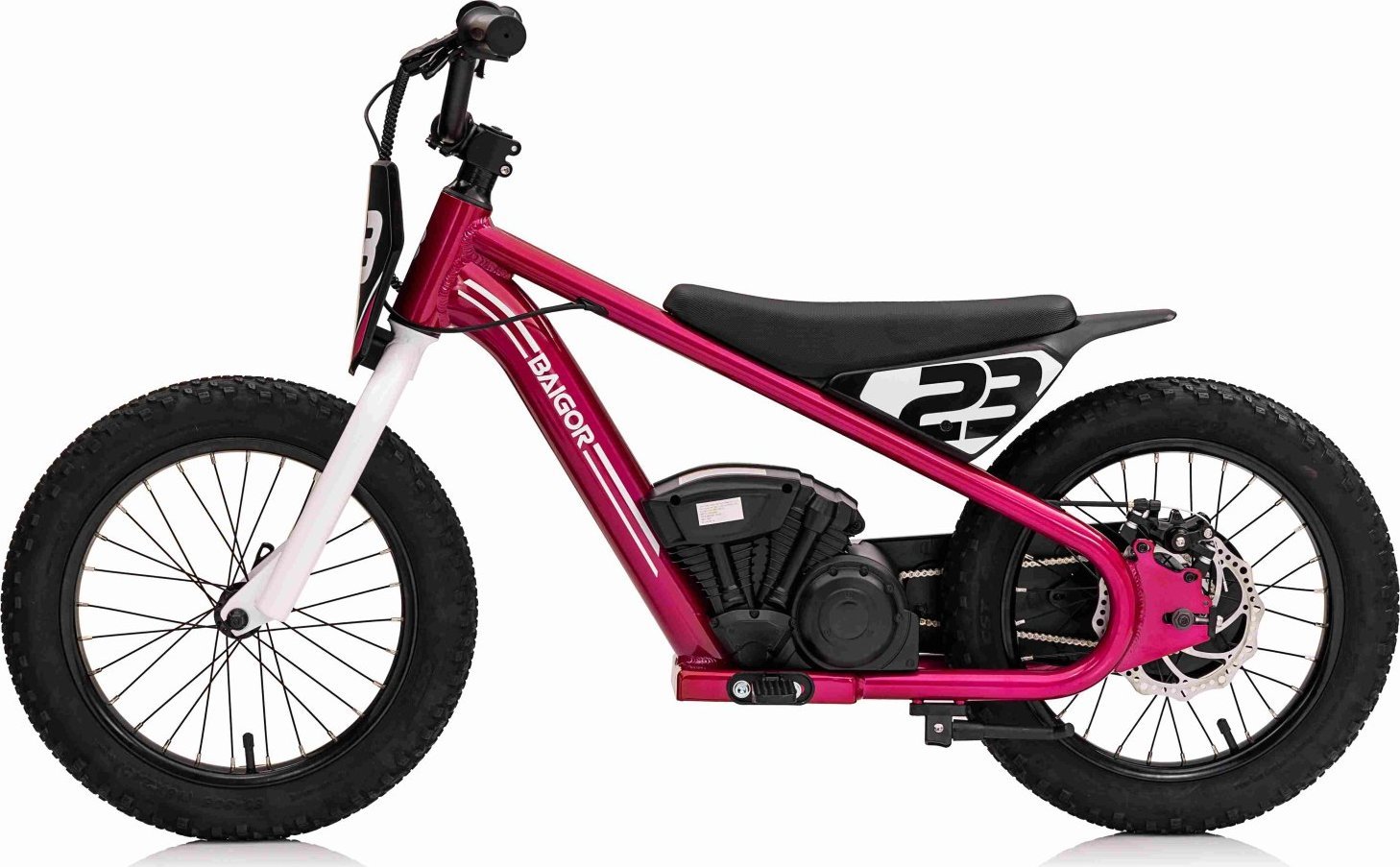 1PUNKT Motor BAIGOR 23 PRO Różowy Motor na akumulator dla dziecka 24V 3 prędkości
