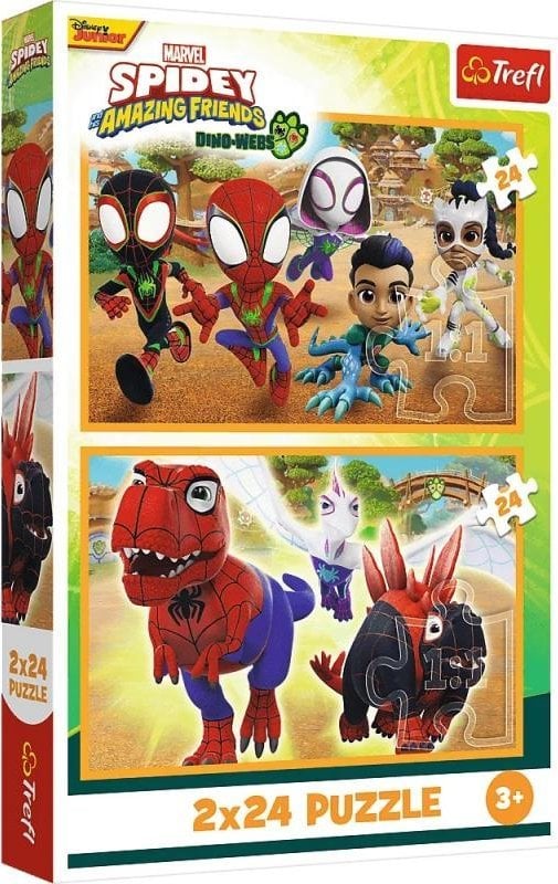 PUZZLE 2x24 Spidey i dinozaury 34432