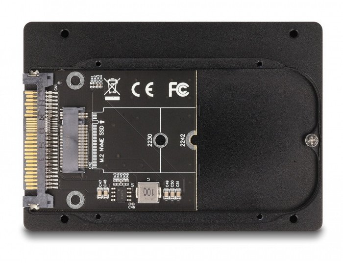 DeLOCK 2.5? converter U.2 SFF-8639 to M.2 NVMe (black, Key M 7 mm)