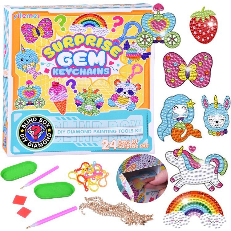 Kreatywny kalendarz adwentowy wyklejanka haft diamentowy breloczki ZA6021 EDUKAMP