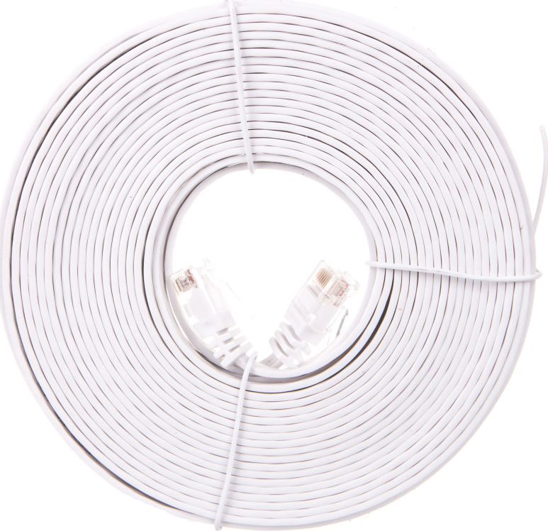 Goobay Patchk. Cat5e U/UTP flach wh 10,00m - 93363